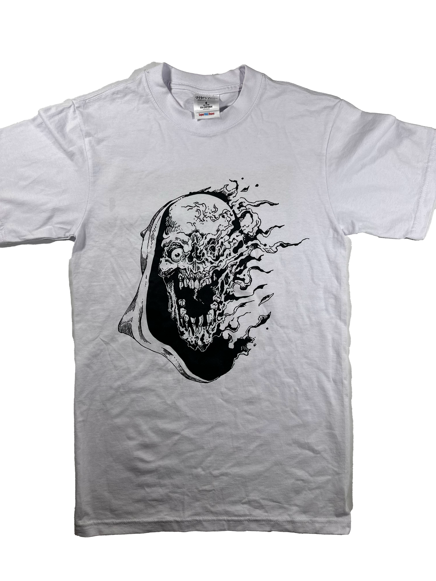White Burning Skull T Shirt